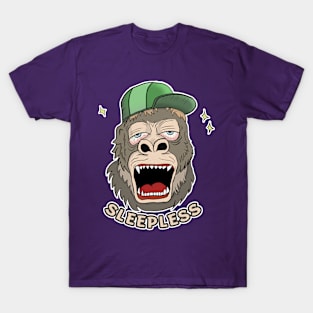 Sleepless funny gorilla cartoon T-Shirt